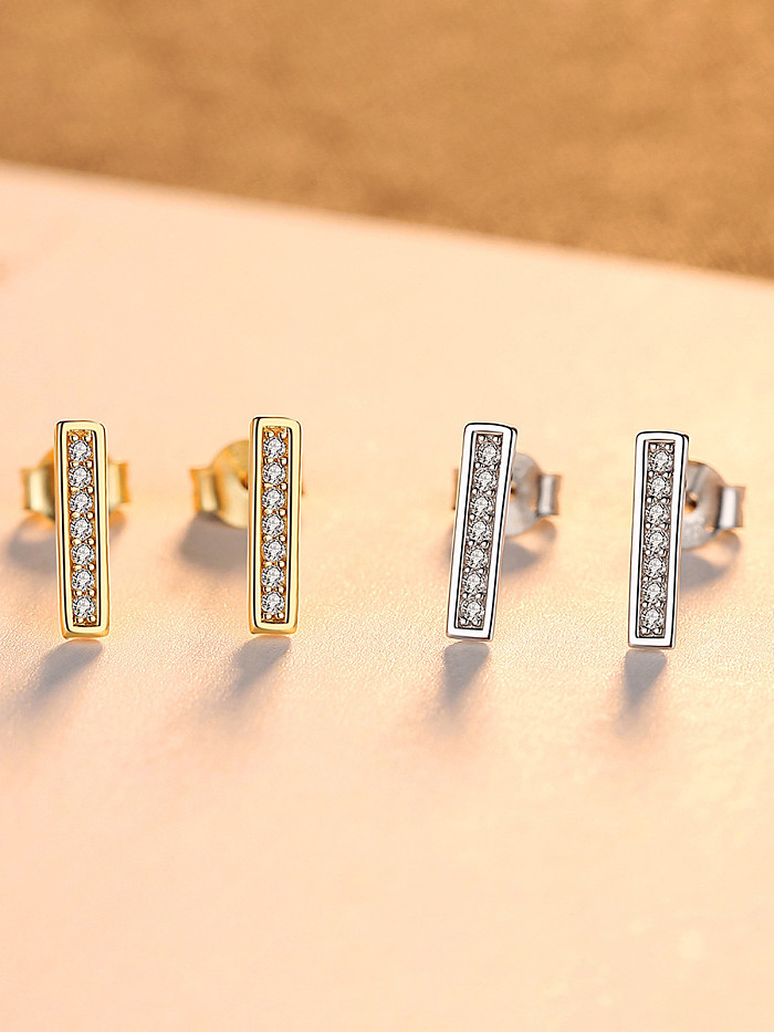 925 Sterling Silver With  Simplistic One word Stud Earrings