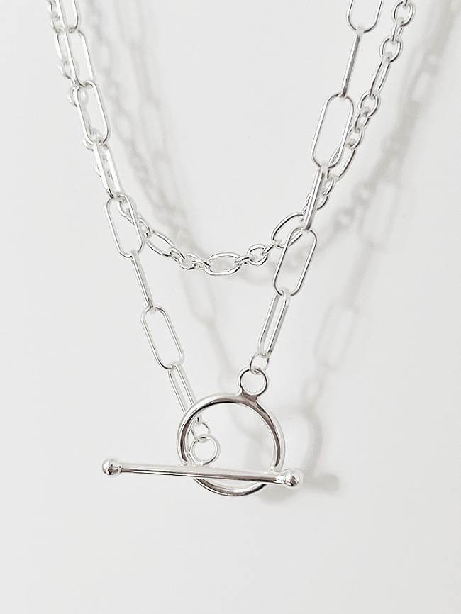 Collier chaîne creuse minimaliste géométrique en argent sterling 925