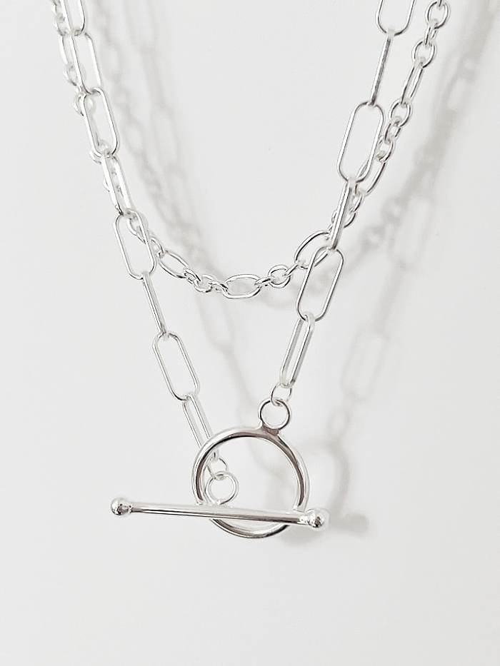 Collier chaîne creuse minimaliste géométrique en argent sterling 925