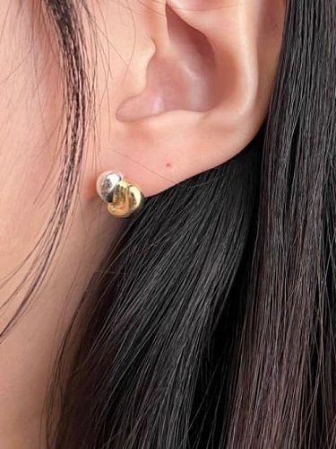 925 Sterling Silver Irregular Vintage Stud Earring