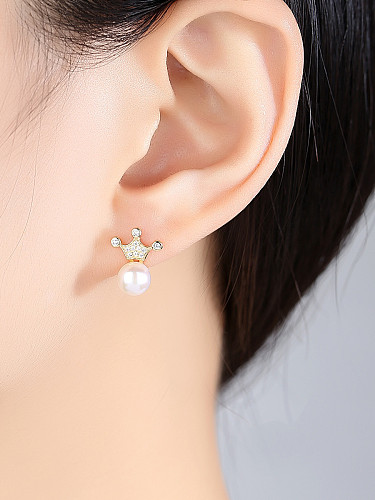 Boucles d'oreilles en argent sterling avec perles d'eau douce naturelles de 7 à 7.5 mm