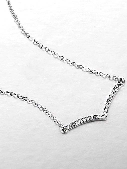 925 Sterling Silver Cubic Zirconia Irregular Minimalist Necklace