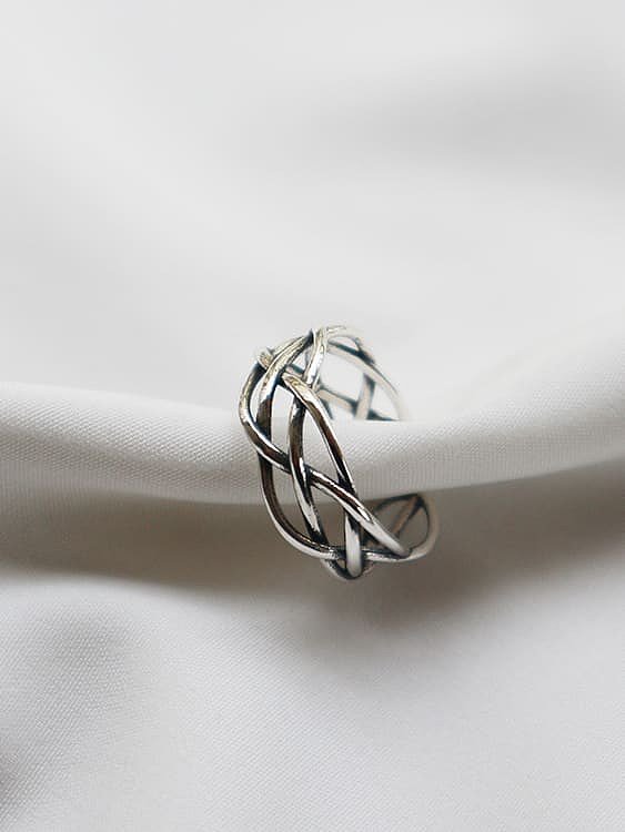 925 Sterling Silver Vintage Twist Stackable Ring