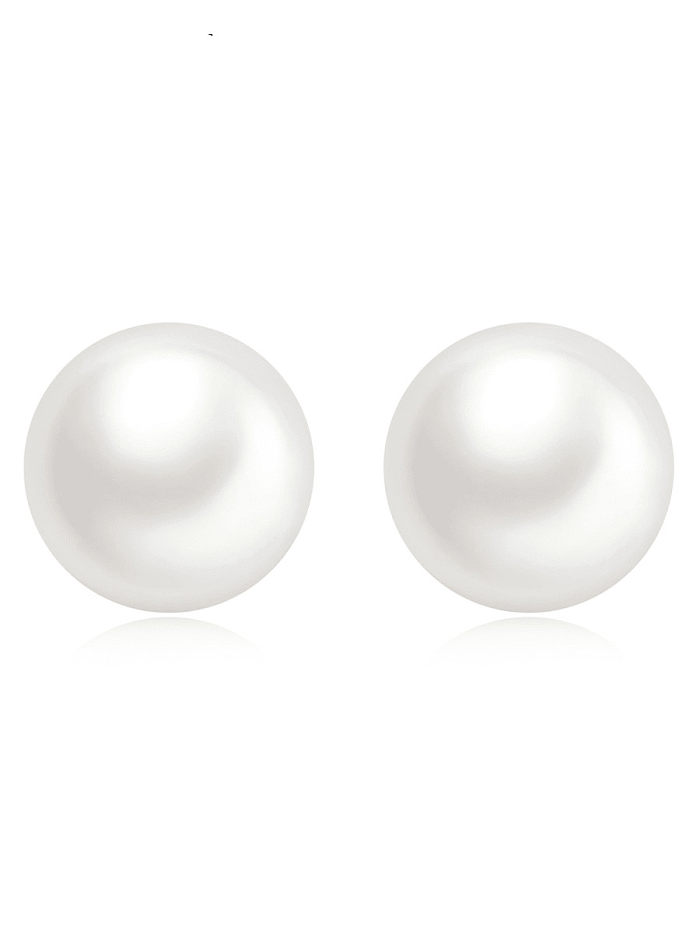 925 Sterling Silver Freshwater Pearl Round Minimalist Stud Earring