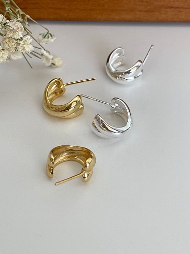 Boucles d'oreilles Vintage géométriques en argent sterling 925