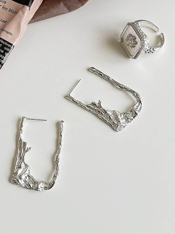 925 Sterling Silver Irregular Minimalist Stud Earring(Single)