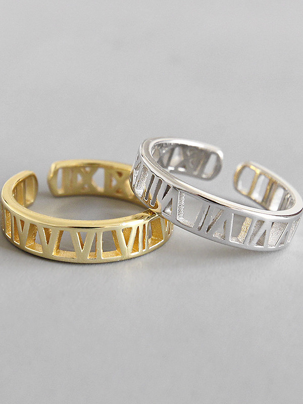 925 Sterling Silver With 18k Gold Plated Trendy Rome digital Rings