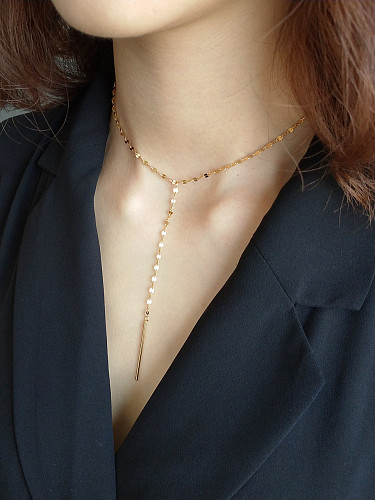 Minimalistische goldene Halskette aus Sterlingsilber