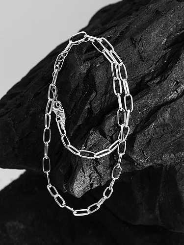 925 Sterling Silber hohle geometrische Kette Vintage Halskette