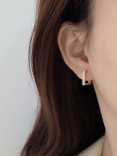 925 Sterling Silver Geometric Minimalist Huggie Earring