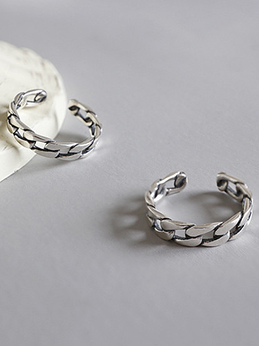 Plata de ley 925 con anillos vintage chapados en plata antigua.