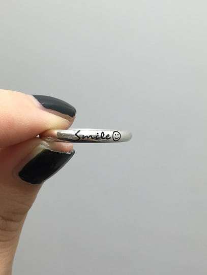 925 Sterling Silver Letter Minimalist free size Ring