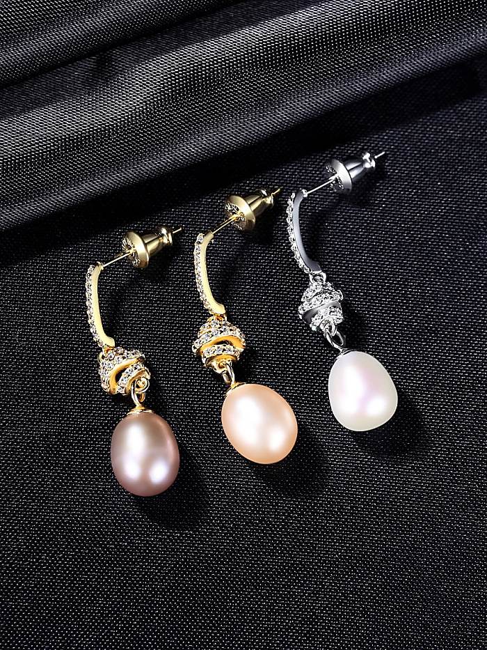 925 Sterling Silver Imitation Pearl Water Drop Dainty Drop Earring