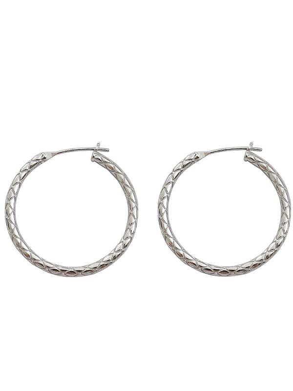 S925 silver minimalist geometry diamond pattern circle earrings