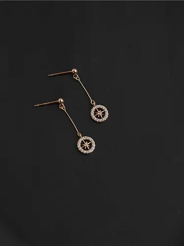 925 Sterling Silver Cubic Zirconia Star Dainty Drop Earring