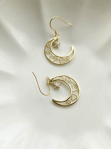 925 Sterling Silver Moon Vintage Hook Earring