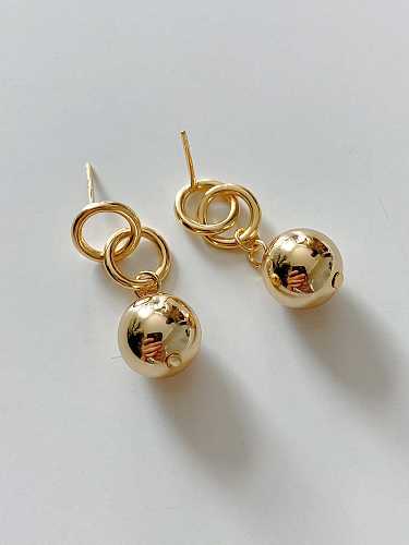 Boucles d'oreilles pendantes en argent sterling 925 avec perles doubles rondes minimalistes