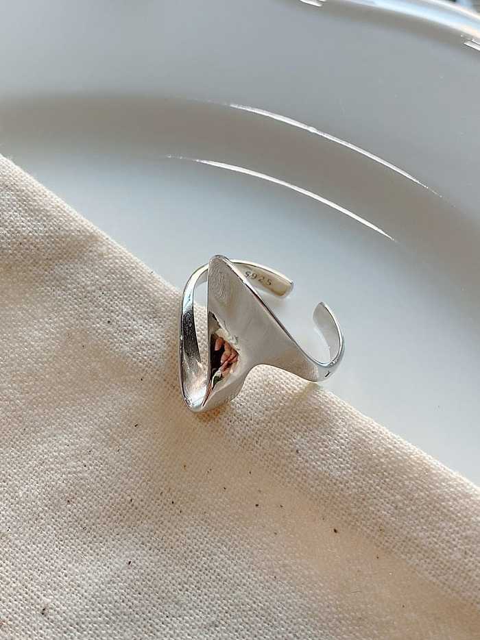 925 Sterling Silver Irregular Minimalist Vintage free size Ring