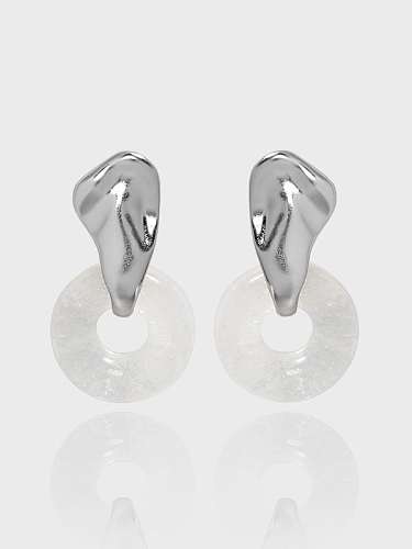 Boucles d'oreilles pendantes vintage géométriques en cristal imitation argent sterling 925
