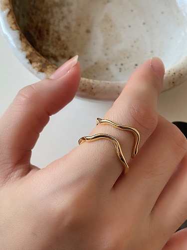 925 Sterling Silver smooth Irregular Vintage Band Ring