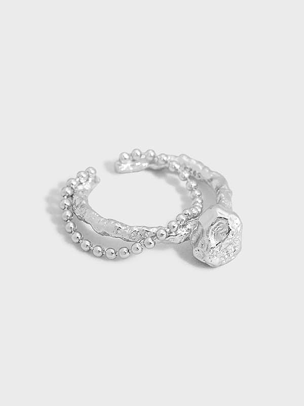 925 Sterling Silver Bead Irregular Vintage Stackable Ring