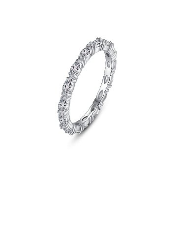 925 Sterling Silber Zirkonia weißer geometrischer minimalistischer Bandring
