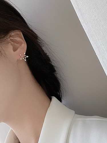925 Sterling Silver Cubic Zirconia Star Trend Stud Earring