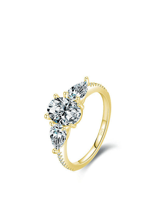 925 Sterling Silver Cubic Zirconia Geometric Classic Band Ring