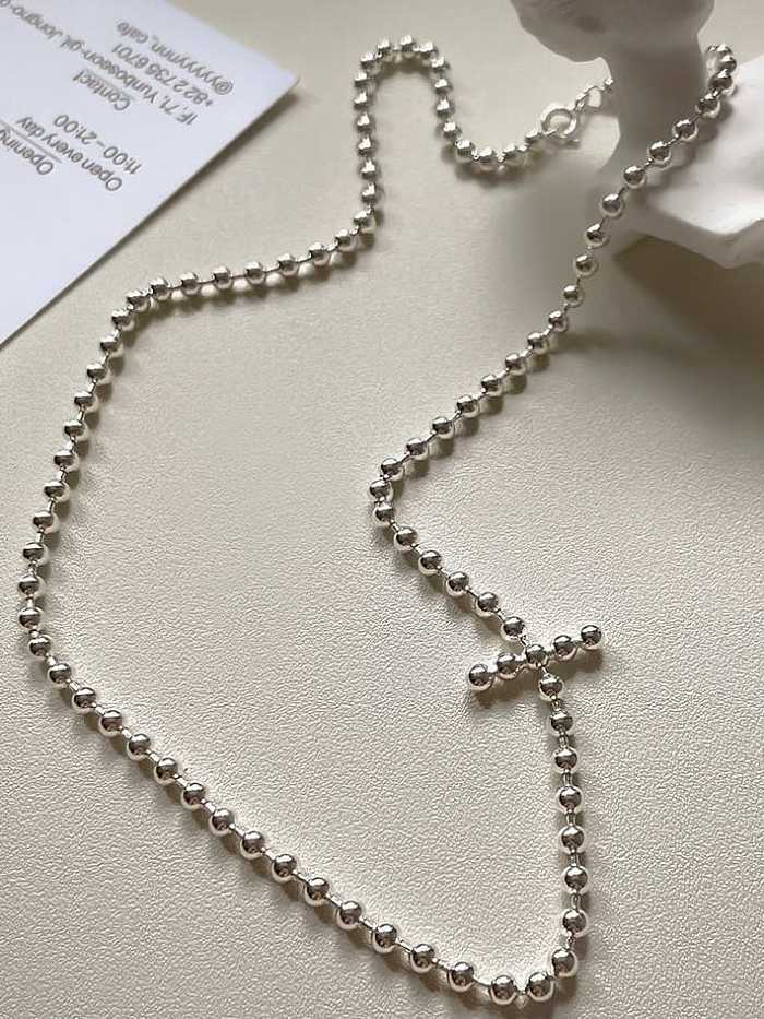 Collier de perles minimaliste en argent sterling 925