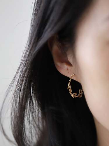 925 Sterling Silver Leaf Trend Drop Earring