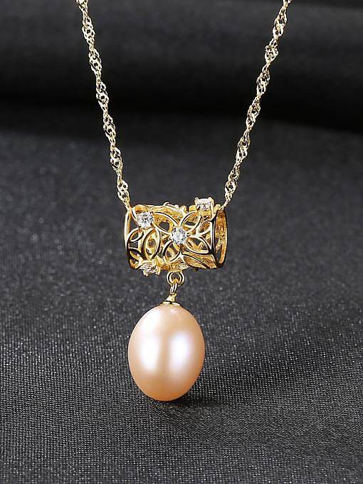 Unregelmäßige hängende Halskette der Süßwasser-Perlen-Art und Weise des Sterlingsilber-925