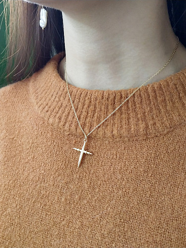 Sterling silver cross gold necklace