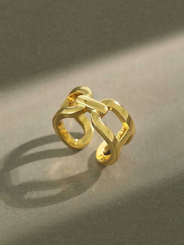 925 Sterling Silber hohler geometrischer minimalistischer Ring in freier Größe