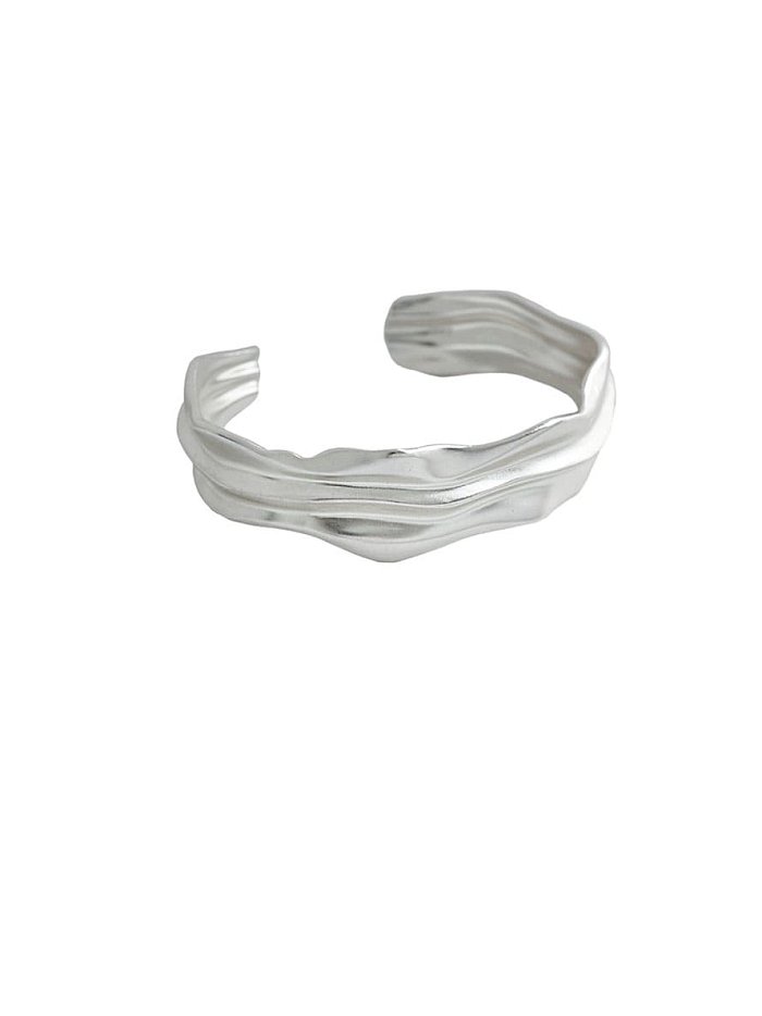 925 Sterling Silver Irregular Vintage Cuff Bangle