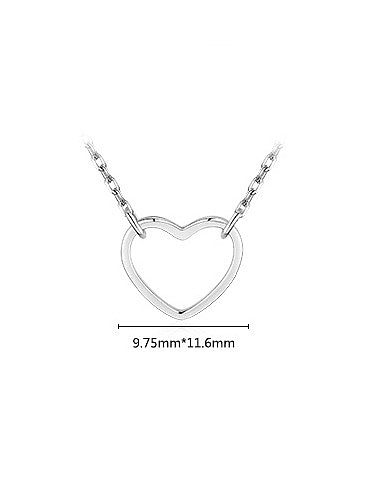 Collier pendentif coeur creux minimaliste en argent sterling 925