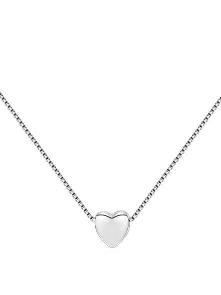 Collier pendentif coeur Smotth minimaliste en argent sterling 925