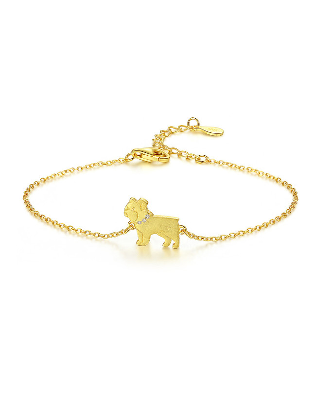 Sterling silver cute puppy bracelet