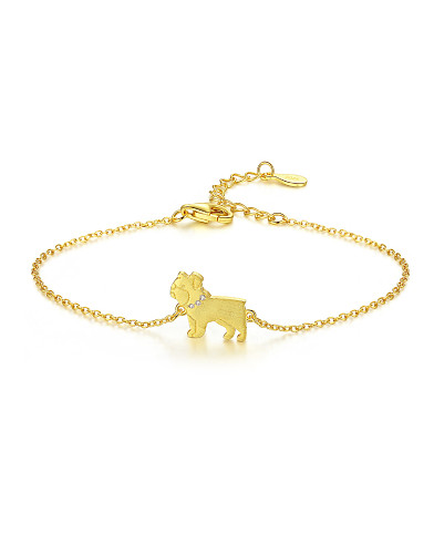 Sterling silver cute puppy bracelet