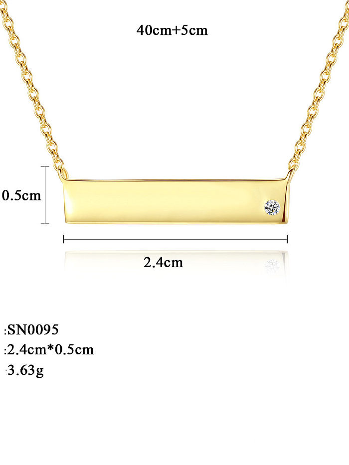 Halskette aus 925er Sterlingsilber mit einfacher glatter Geometrie