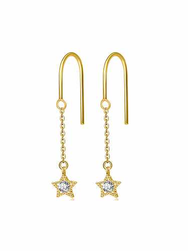 925 Sterling Silver Cubic Zirconia Star Trend Hook Earring