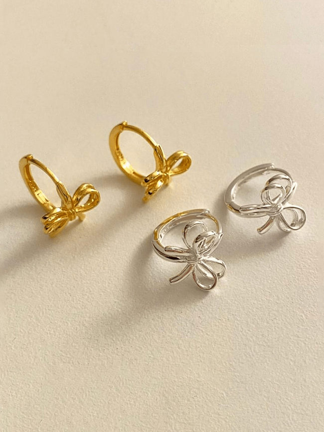 925 Sterling Silver Hollow Butterfly Vintage Huggie Earring