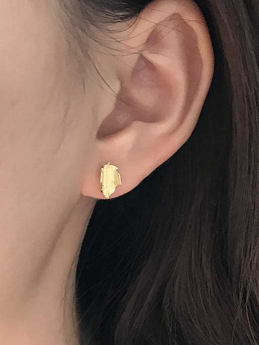 925 Sterling Silver Leaf Cute Stud Earring