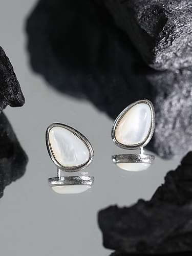 925 Sterling Silver Shell Water Drop Minimalist Stud Earring