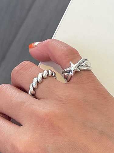 925 Sterling Silver Twist Irregular Vintage Band Ring