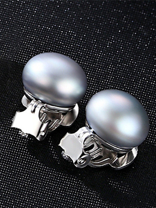 Sterling Silver 10-15mm natural pearl earrings
