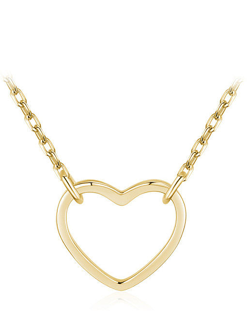 Collier pendentif coeur creux minimaliste en argent sterling 925