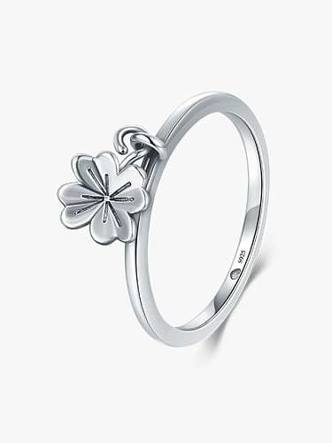 925 Sterling Silver Flower Cute Band Ring