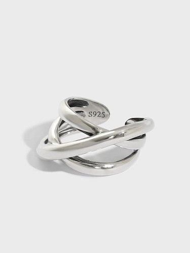 925 Sterling Silver Smooth Irregular Vintage Band Ring