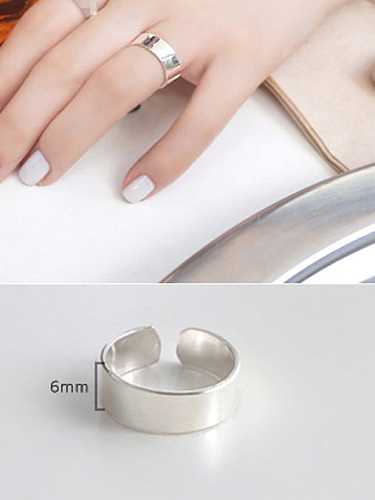 925 Sterling Silver Round Minimalist Free SIze Band Ring