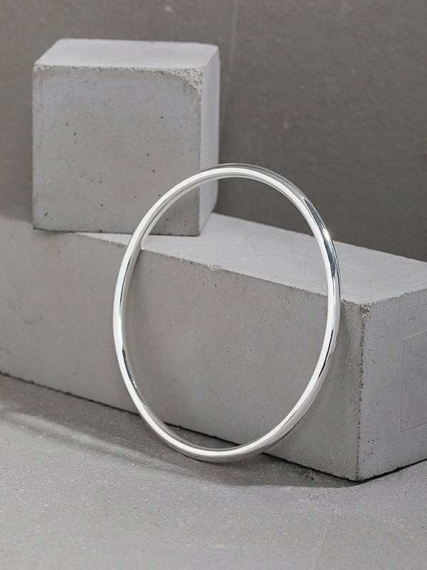 Pulseira redonda minimalista de prata esterlina 925